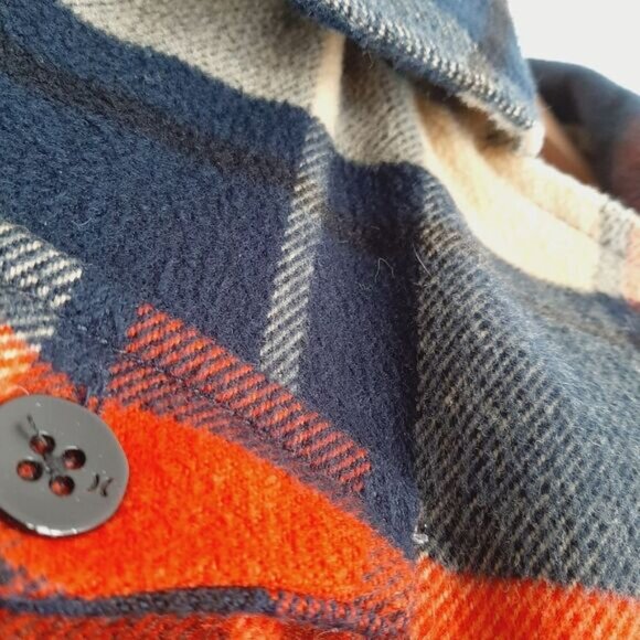 HURLEY / Quiet Rebel Moto Plaid Blanket Fleece Biker Full Zip Jacket Sz XS - Picture 10 of 16